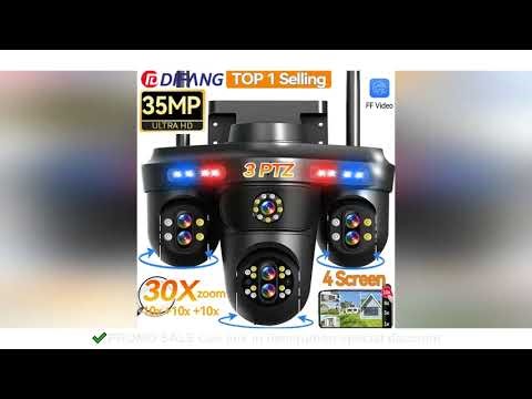 DIFANG 35MP WiFi IP Camera 4 Screens 7 Lens 10X Zoom Outdoor Wireless PTZ Security Cam Auto Tracking