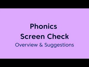 Year 1 UK Phonics Screening Check