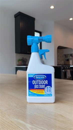 Our Glass Cleaner line just got a new addition! Now Introducing… The Sprayway Outdoor Glass Cleaner💙 Attach to your garden hose for fast and easy outdoor cleaning! #outdoorcleaning #sprayway #spraywayclean #summercleaning #cleanwithme #cleaningtips101 | Sprayway