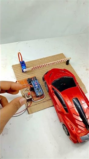 Automatic Crossing Gate Using Servo Motor _Tech_Innovation #shorts #light #science #car #trending