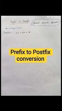 prefix to Postfix conversion using stack #datastructures #stacks #prefix #postfix #cbse12computer