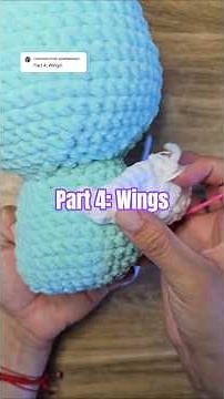 Part 4: how to crochet wings #crochettutorial #amigurumi #crochetplushies