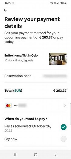 Payment on Airbnb