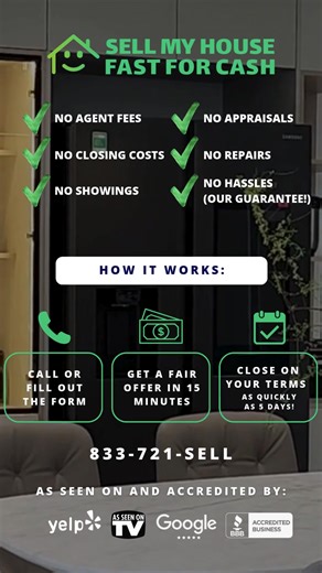 🏠 Skip the stress of traditional selling. Here’s what we offer: ✅ Sell AS-IS — no repairs or cleaning ✅ No agents, showings, commissions, or hidden fees ✅ Fully remote process available ✅ Choose your closing date — days or weeks ✅ Free local move, where available We regularly buy homes in any condition: major repairs, inherited, vacant, tenant-occupied, or with changing plans. Get a no-financing required offer within hours and move forward when you’re ready. | Sell My House Fast For Cash