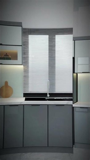 Mẫu tủ bếp nhôm cánh kính cường lực cao cấp siêu bền, giá tại xưởng