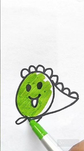 Draw a Cute Dino in 10 Seconds 🦖✨