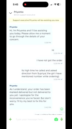 Blink it customer support review #blinkit