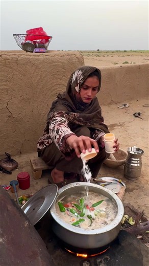 Desi Murgha (Desi Rooster) Cooking Desert Style by Village Girl