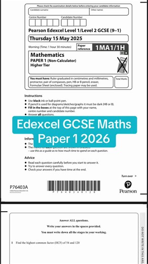 Edexcel GCSE Maths Paper 1 2025 Review