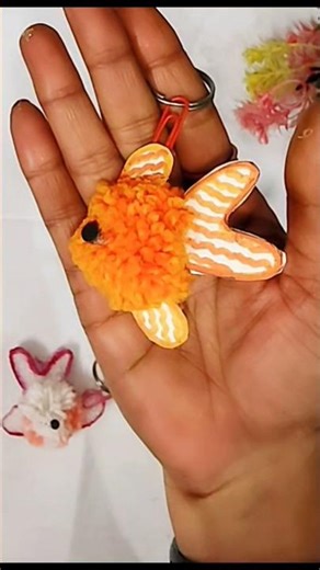 Diy Fish keychain 🐟#diy #craft #woolencraft #cutediy #cute #keychain #trendingshorts #viral #shorts