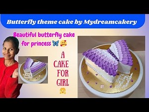 Butterfly Cake Cutting Full Tutorial🥰😊|Beautiful Butterfly Cake Design 💙🦋|Cake Design 🔥🦋