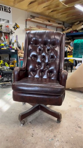Custom office chairs reupholstered in cowhide, leather, and gator embossed leather 😍 | Red Dirt Revivals, LLC