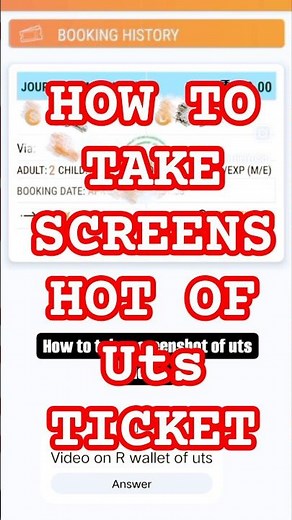 How to take screenshot of uts ticket