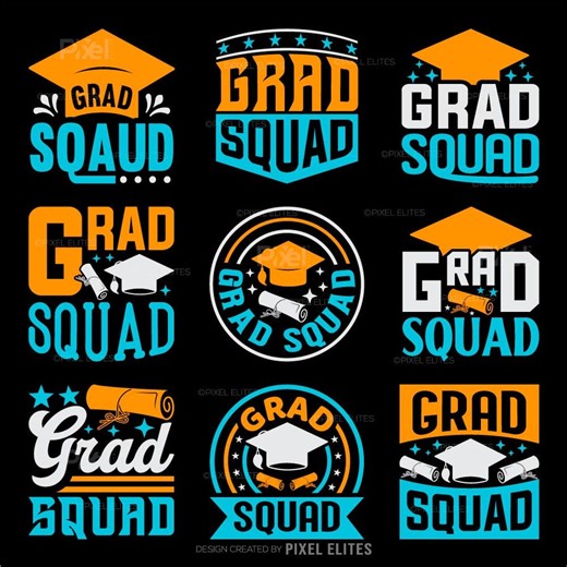 Grad Squad SVG Cut File Bundle, Graduation Team Squad T-shirt Design, Class of Senior Graduation | Dxf Eps Png - Etsy