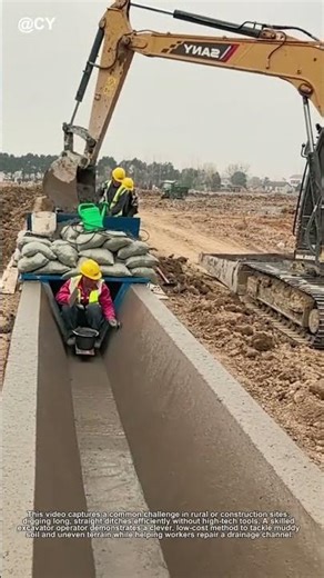 "Dig Smarter, Not Harder! 🚜 How This Old-School Trick Saves Hours in Ditch Digging"