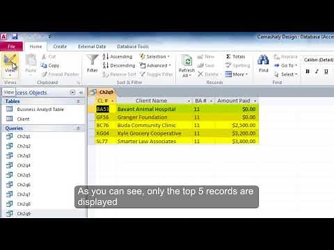 Microsoft Access: How to Create a Top-Values Query