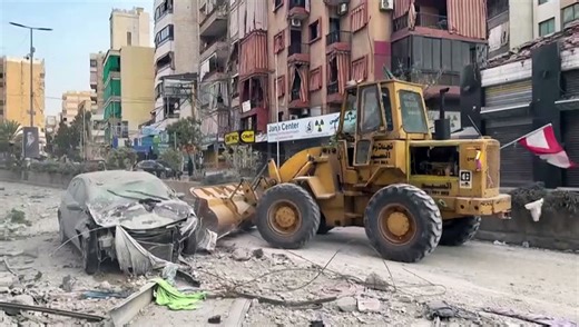 Aftermath of Israeli air strikes in Beirut’s southern suburbs