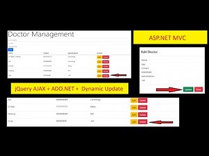 Edit Doctor Details Dynamically in ASP.NET MVC | jQuery AJAX + ADO.NET + Repository Pattern