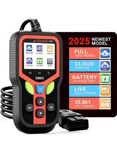 2026 Upgraded OBD2 Scan Tool Diagnostic Scanner, Engine Fault Code Reader With Reset Function, Supports Mode 6, Mode 8 And I/M Readiness Test, Automatically Check Engine Light, Compatible With All OBDII Vehicles Manufactured After 1996 | SHEIN