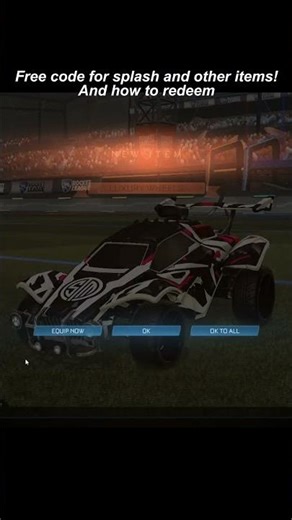 Free code for splash and other items! #rocketleague