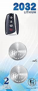 Key Fob Battery Replacement for Hyundai Elantra Sonata Santa Fe Tucson Palisade Kona Accent Santa Cruz Veloster Venue Genesis Ioniq Azera Veracruz Key Fobs (Check Fitment Guide) 2 Packs CR2032