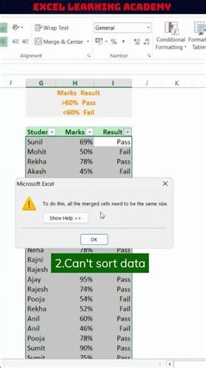 How to properly merge & center cells in excel