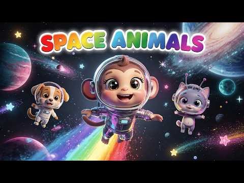 Blast Off with Space Animals! 🚀🐵 Fun Kids Adventure Song