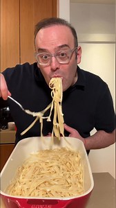 The real Roman version has no cream, no flour, no garlic, no shortcuts—just three ingredients and a technique that turns them into the creamiest sauce you’ve ever tasted. This is the Alfredo that became famous in Rome a century ago: silky, rich, and made right on the pasta. ⸻ THE RECIPE (serves 4) Ingredients: • 1 lb fettuccine • 1 stick (8 Tbsp) really good cold butter, cut into pieces • 2 cups freshly grated Parmigiano Reggiano • 5–6 twists black pepper (optional) Method: 1. Cook fettuccine in