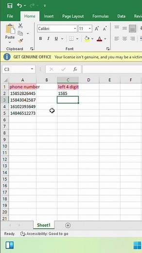 How to Extract the First Digit of a Number in Excel#exceltip