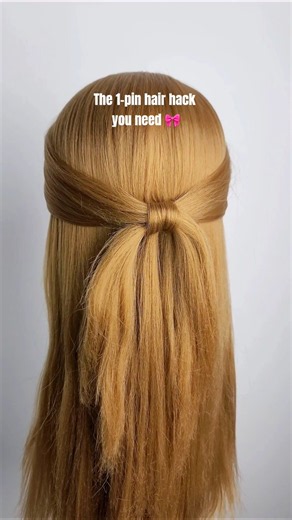 Easy 1-pin half-up hairstyle tutorial 🎀Quick & elegant back to school hair style!