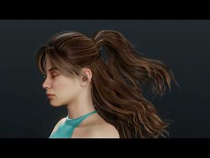 Blender Hair Spring Bones under Wind Force Simulation 2