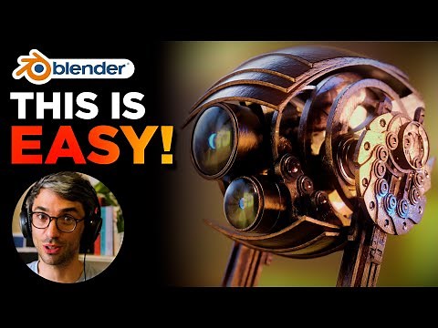 Realistic Clockwork Robot In Eevee | How to Model, Texture & Render Blender Tutorial
