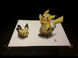Drawing Pokemon in 3D - Drawing Pikachu