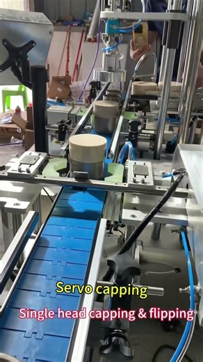Single head servo capping machine & flipping. #cappingmachine #servocappingmachine #capping #capper