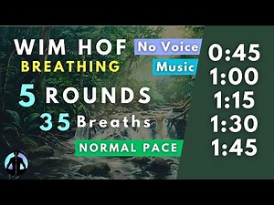 WIM HOF Guided Breathing | 35 Breaths 5 Rounds Normal Pace | Up to 1:45min | No Voice