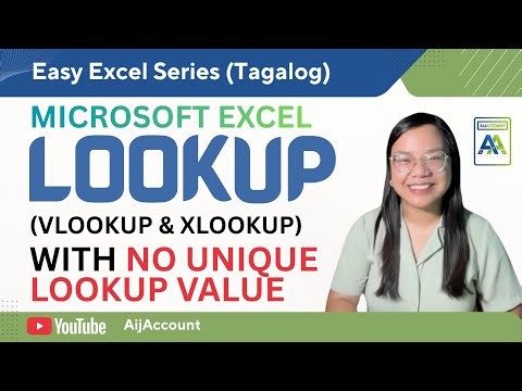 Paano mag VLOOKUP / XLOOKUP with No Unique Lookup Value (w/DEMO file) | Tagalog Excel | AijAccount