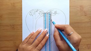 How to draw Romantic Couple swinging in a tree -Pencil sketch _ Moonlight Scene sketch for Beginners