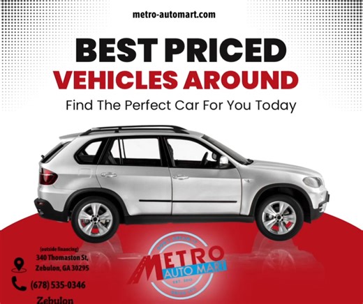 ZEBULON AND SURROUNDING COMMUNITIES WE’VE GOT YOUR BACK!! At Metro Auto Mart, we’re here for you. Whether you’re paying cash or need financing, we are ready to help you find a dependable ride at a great price. 🚘 Quality vehicles 💵 Affordable pricing 📝 Financing available 💙 Local, Honest Stop by and see why so many of your neighbors choose Metro Auto Mart! 📍 Metro Auto Mart, Zebulon DON’T DREAM IT, DRIVE IT!! | Metro Auto Mart Zebulon
