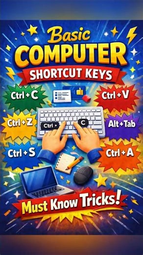 Computer Master Bano! 💻 Basic Shortcut Keys You MUST Know #Shorts #CJComputer