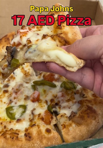 POV: Carrefour receipts are secretly giving the best food deals 👀🍕 Check the back side of your Carrefour receipt because we found an offer for an 8-inch Papa John’s pizza for only 17 AED instead of 33 AED 🤯 And yes you can choose ANY flavor available. We tried the Spicy Creamy Ranch and it was honestly SO good 😭🔥 Plus if you want stuffed crust, it’s only 2 AED extra. Perfectly good meal for 2 people without destroying your wallet 💸✨ #papajohns #pizza #dubai #deals