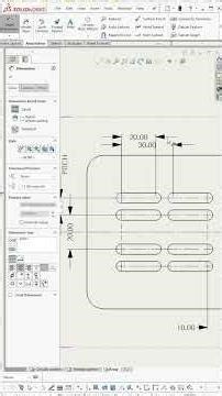 Solidworks - dimension an array of slots #Solidworks #slot array