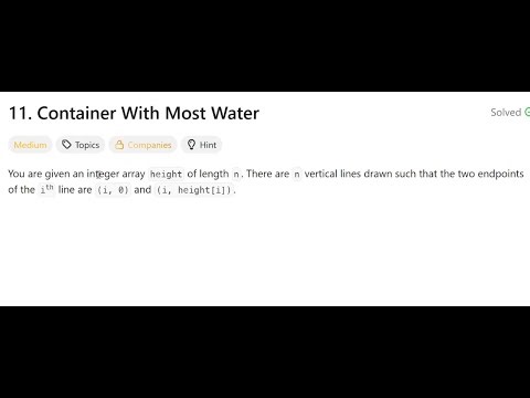 Container With Most Water | @faang-academy