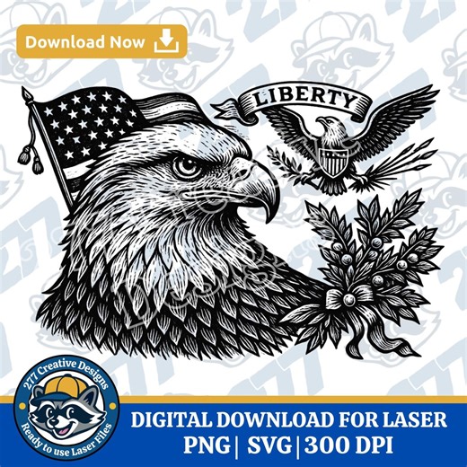 Liberty Eagle SVG PNG Cut File for Laser Engraving Design (digital Download) - Etsy