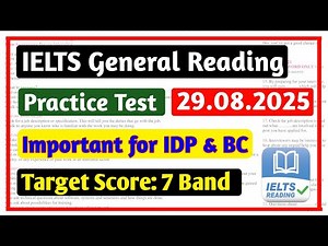 General Reading Practice Test 2025 | 29.08.2025 | IELTS General Reading Test 2025 with Answers