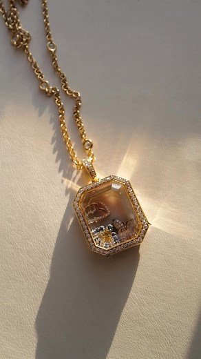 2.4K views · 57 reactions | Diamonds and secrets. A locket hallowed in pavé diamonds, filled with stories only you know. Choose your charms, tell your tale, and carry with you always. Discover more: https://bit.ly/diamondbaguette | Loquet London | Facebook