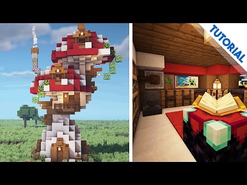 How to Build a Dual Mushroom House (Minecraft 1.15 Tutorial)