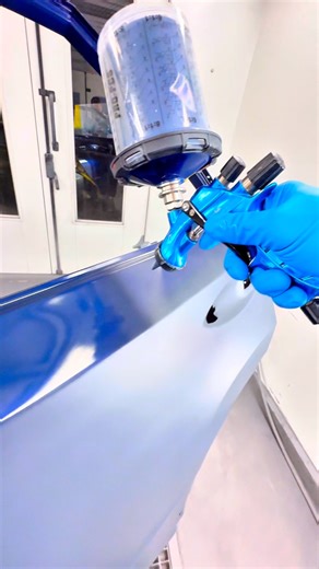 Amedeo | Painting this Lexus door deep blue, color code 8x5! Came out glassy 😮‍💨 #car #painting #autobody #truck #bodyshop #asmr #satisfying #fyp... | Instagram