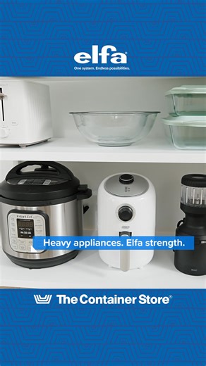 With shelves strong enough for all your appliances, an Elfa pantry makes mornings smoother. Get started with a free design. | The Container Store | Facebook