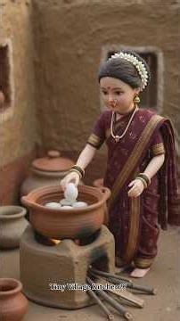 Miniature doll cooking Egg Curry with Bhakri🥚🍛#miniaturecooking #tinycooking #coooking #shorts #egg