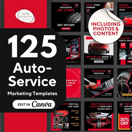 Auto Mechanic Instagram Templates: Car Repair Shop Marketing (canva) - Etsy